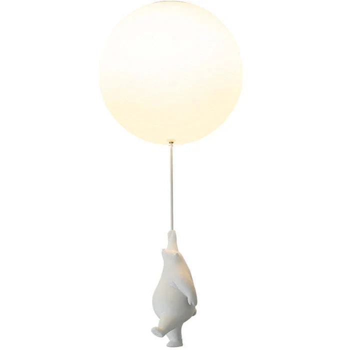 Weiße Bärenlampe mit Ballon, modernes Design, Kinderzimmer-Dekoration, LED-Leuchte.
