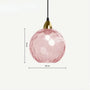 Rosa Glas-Pendelleuchte, 20 cm Durchmesser, 18 cm Höhe, modernes Design, goldene Fassung.