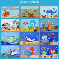 Bunte Wandaufkleber mit Ozeantieren, Kinderzimmer-Dekoration, Cartoon-Design, 12 Motive.