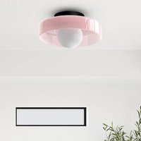 Rosa Deckenleuchte mit rundem Design, moderne LED-Lampe, Wohnzimmerbeleuchtung.