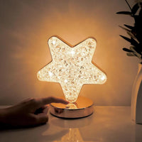 Sternförmige LED-Lampe, warmweiß, dekorativ, Tischleuchte, modernes Design, Wohnzimmerbeleuchtung.
