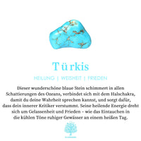 Türkis Edelstein, blau, Heilung, Weisheit, Frieden, Halschakra, spirituelle Energie, Schmuck.