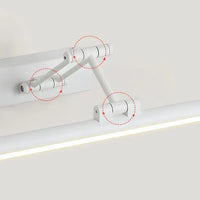 Weiße LED-Wandleuchte mit verstellbarem Arm, modernes Design, energiesparend.