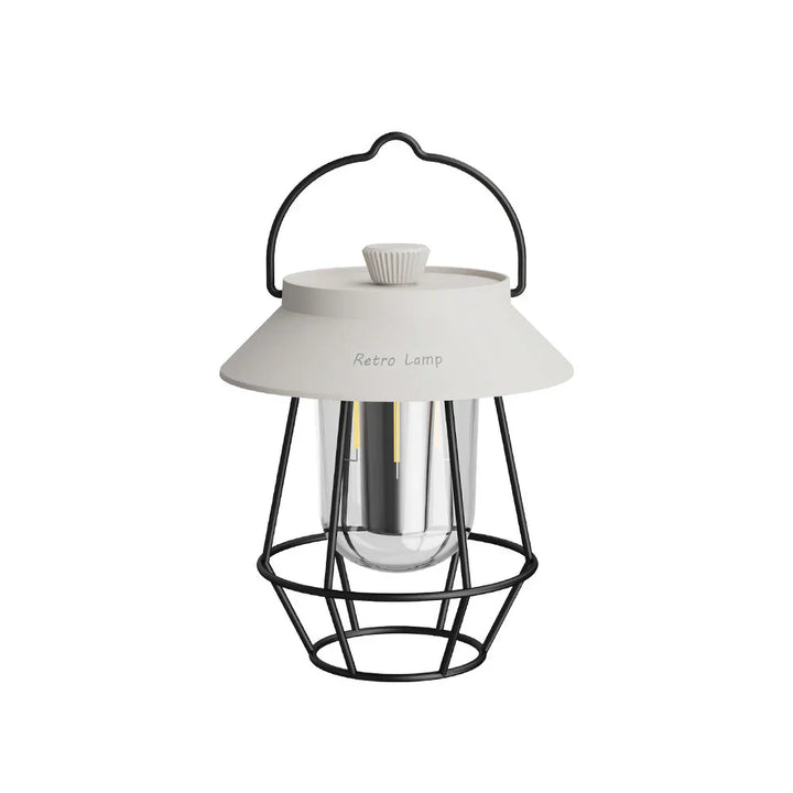 Retro Tischlampe, weiß, Metall, Vintage-Stil, dekorative Beleuchtung, Innenraum, modern.