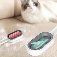 Katzenhaarbürste mit Selbstreinigungsfunktion, weiß, für effektive Tierhaarentfernung.