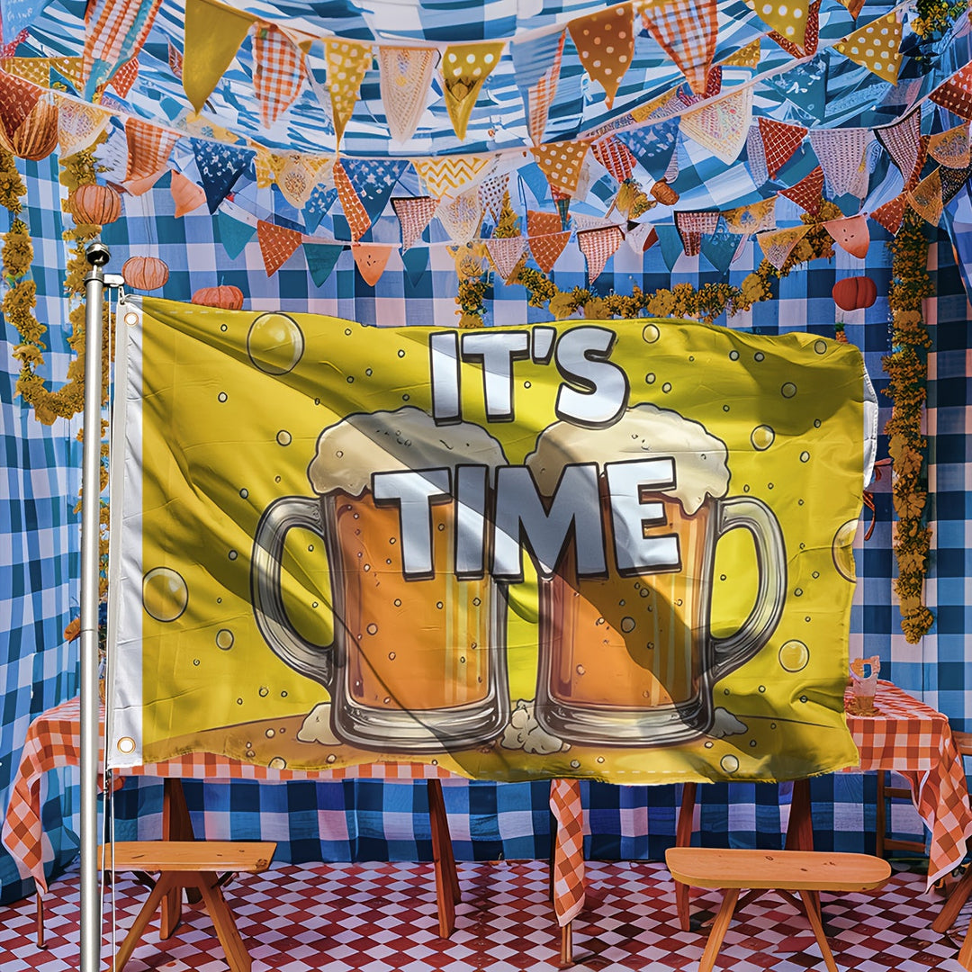 1 Stück große Oktoberfest Deko-Flagge – ProstFlagge Oktoberfest 2025