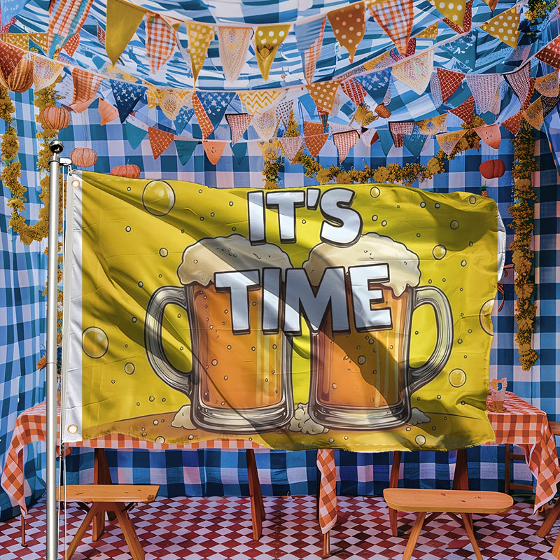 1 Stück große Oktoberfest Deko-Flagge – ProstFlagge Oktoberfest 2025