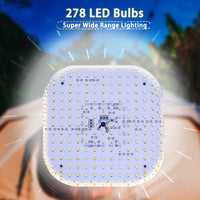 278 LED-Lampen, superbreite Beleuchtung, quadratische Platine, energieeffizient.