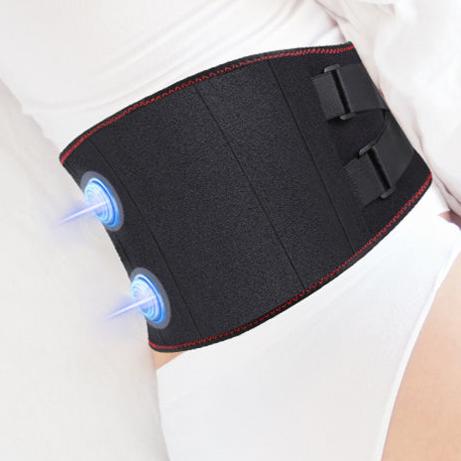 Schwarzer Rückenstützgürtel mit Magnettherapie, verstellbar, Schmerzlinderung, Unisex.