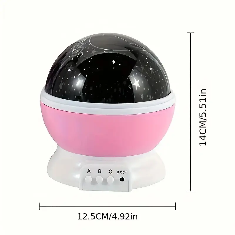Rosa Sternenhimmel-Projektorlampe, LED, 12,5 cm, Nachtlicht für Kinderzimmer.