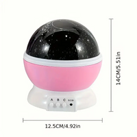 Rosa Sternenhimmel-Projektorlampe, LED, 12,5 cm, Nachtlicht für Kinderzimmer.