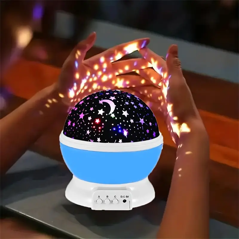 Projektorlampe Nachtlicht, blau, Sternenhimmel, LED, Kinderzimmer, dekorativ, USB-betrieben