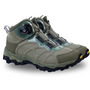 Olivgrüne Wanderschuhe mit robustem Profil, Schnellschnürsystem, ideal für Outdoor-Aktivitäten.