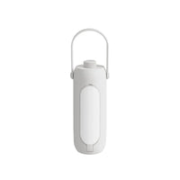 Weiße tragbare Wasserflasche mit Griff, minimalistisches Design, ideal für Outdoor-Aktivitäten.