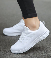 Weiße Damen-Sneaker, atmungsaktiv, bequem, ideal für Sport und Freizeit, modisch, rutschfest.