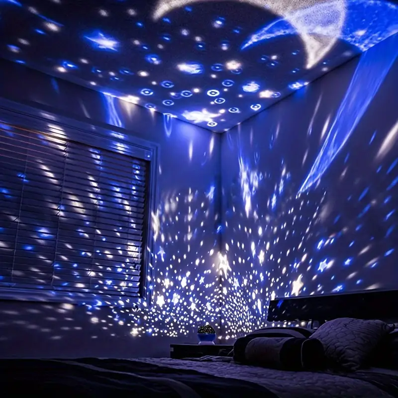Projektor Nachtlicht, blauer Sternenhimmel, Schlafzimmerbeleuchtung, entspannende Atmosphäre