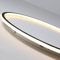 Moderne LED-Deckenleuchte, oval, schwarz-weiß, energiesparend, für Wohnzimmerbeleuchtung.