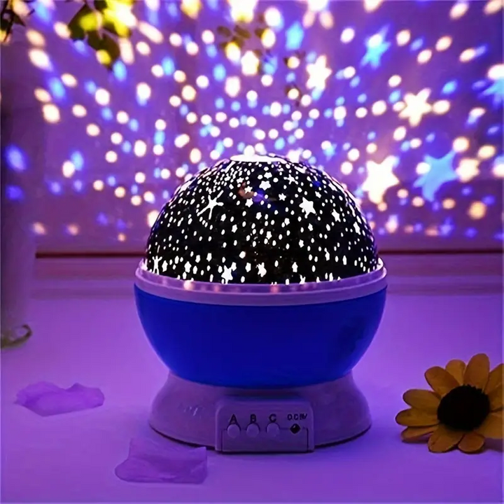 Sternenhimmel Projektor Lampe, blau, LED Nachtlicht für Kinderzimmer, dekorative Beleuchtung.