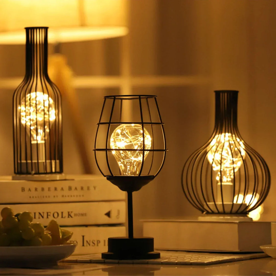 Moderne LED-Tischlampen aus Metall, warmweißes Licht, dekorative Beleuchtung für Wohnzimmer.