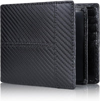 Schwarze Herren-Geldbörse aus Kohlefaser, RFID-blockierend, schlankes Design, modisch.