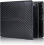 Schwarze Herren-Geldbörse aus Kohlefaser, RFID-blockierend, schlankes Design, modisch.