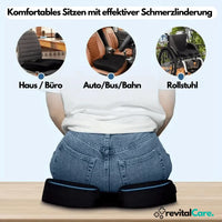 Sitzkissen für Büro, Auto, Rollstuhl; ergonomisch, schmerzlindernd, bequem, schwarz.