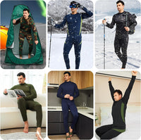 Männer Thermounterwäsche Set, Camouflage und Schwarz, Outdoor-Aktivitäten, Winterbekleidung.