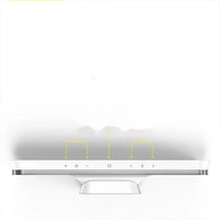 Weiße LED-Schreibtischlampe mit Touch-Bedienfeld, modernem Design, energiesparend.