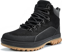 Schwarzer Herren-Wanderschuh, wasserdicht, rutschfeste Sohle, Outdoor-Stiefel.
