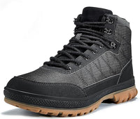 Schwarzer Herren-Wanderschuh, wasserdicht, rutschfest, Outdoor-Stiefel, robustes Design.