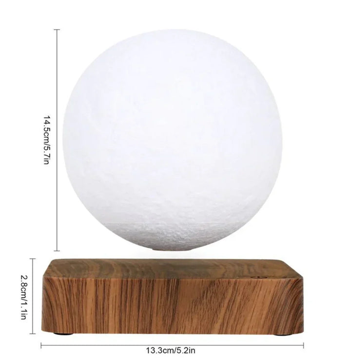 Schwebende Mondlampe aus Holz, 3D-Druck, LED, Nachtlicht, Dekoration, 14,5 cm, modern.