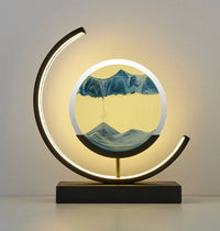 LED Sanduhr Tischlampe, modern, schwarz, dekorativ, beruhigend, für Wohnzimmer oder Büro.