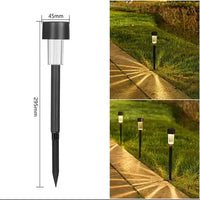 Schwarze Solar-Gartenleuchte, wetterfest, LED, 295mm hoch, ideal für Außenbeleuchtung.