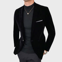 Schwarzes Herren-Sakko, elegantes Design, Slim Fit, für formelle Anlässe.