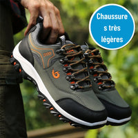 Graue orthopädische Wanderschuhe, atmungsaktiv, rutschfest, für Herren.