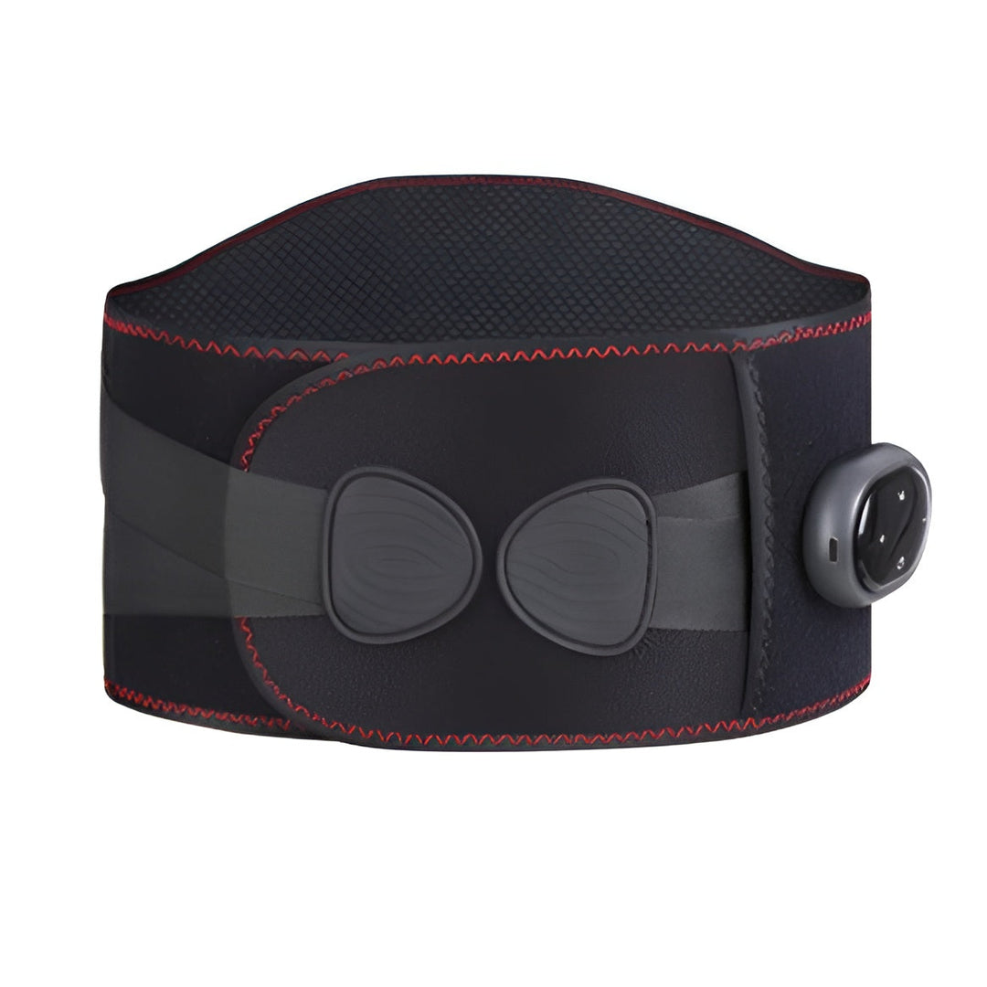 Schwarzer Rückenstützgürtel mit Klettverschluss, ergonomisch, für Schmerzlinderung und Haltung.