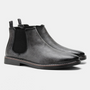 Schwarze Chelsea Boots aus Leder für Herren, elegant, rutschfeste Sohle, modisch.