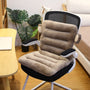 Ergonomischer Bürostuhl mit beigem, gepolstertem Sitzkissen, ideal für komfortables Arbeiten.