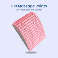 Rosa Massagerolle mit 109 Massagepunkten für Entspannung und Komfort.