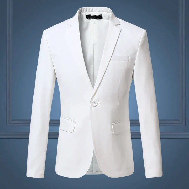 Herren Slim Fit Anzugjacke, weiß, elegant, Business Casual, große Größen, hochwertig.