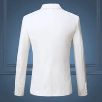 Herren Slim Fit Anzugjacke, weiß, elegant, Business Casual, hochwertige Mode für Männer.