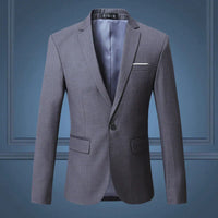 Grauer Herrenanzug, Slim Fit, Business Casual, hochwertig, große Größen, elegantes Design.