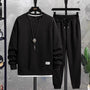 Schwarzer Jordan Jogginganzug, Baumwolle, Herrenmode, Freizeitkleidung, Sportbekleidung.