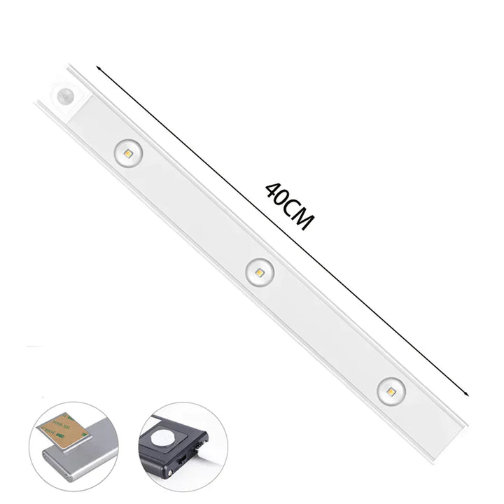 LED-Unterbauleuchte 40cm, weiß, energiesparend, für Küche oder Büro, mit Bewegungssensor.