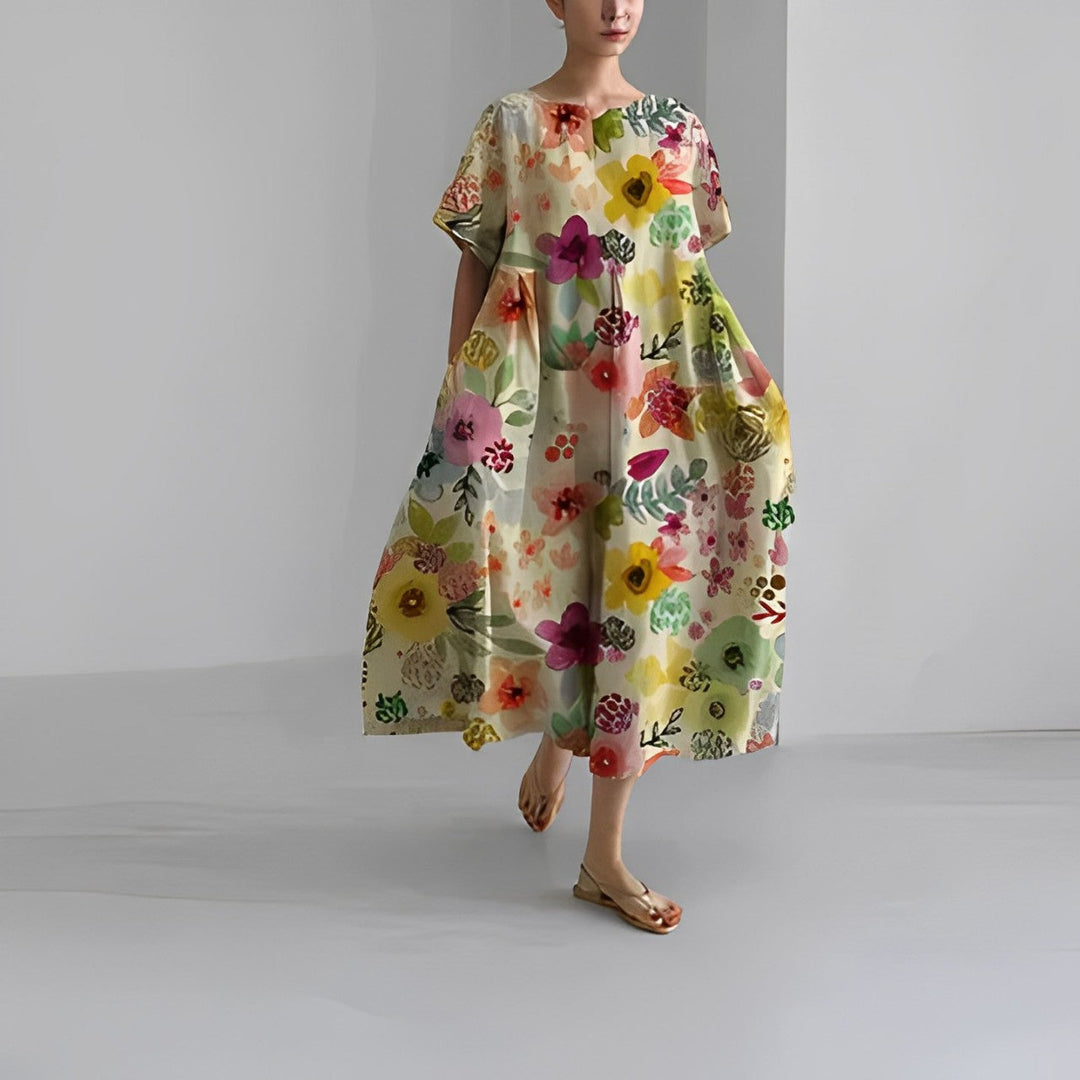 Boho-Blumen Maxikleid - FloraChic