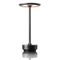 Schwarze LED-Tischlampe, modernes Design, Metall, energiesparend, ideal für Büro oder Wohnzimmer.