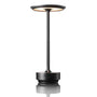 Schwarze LED-Tischlampe, modernes Design, Metall, energiesparend, ideal für Büro oder Wohnzimmer.