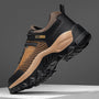 Wasserdichte Herren-Wanderschuhe, braun-schwarz, Leder, rutschfest, Outdoor, 2023.