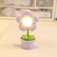 Lila LED-Blumen-Nachtlicht, Tischlampe, Kinderzimmer, Dekoration, Schlafzimmer, Ambiente.