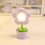 Lila LED-Blumen-Nachtlicht, Tischlampe, Kinderzimmer, Dekoration, Schlafzimmer, Ambiente.